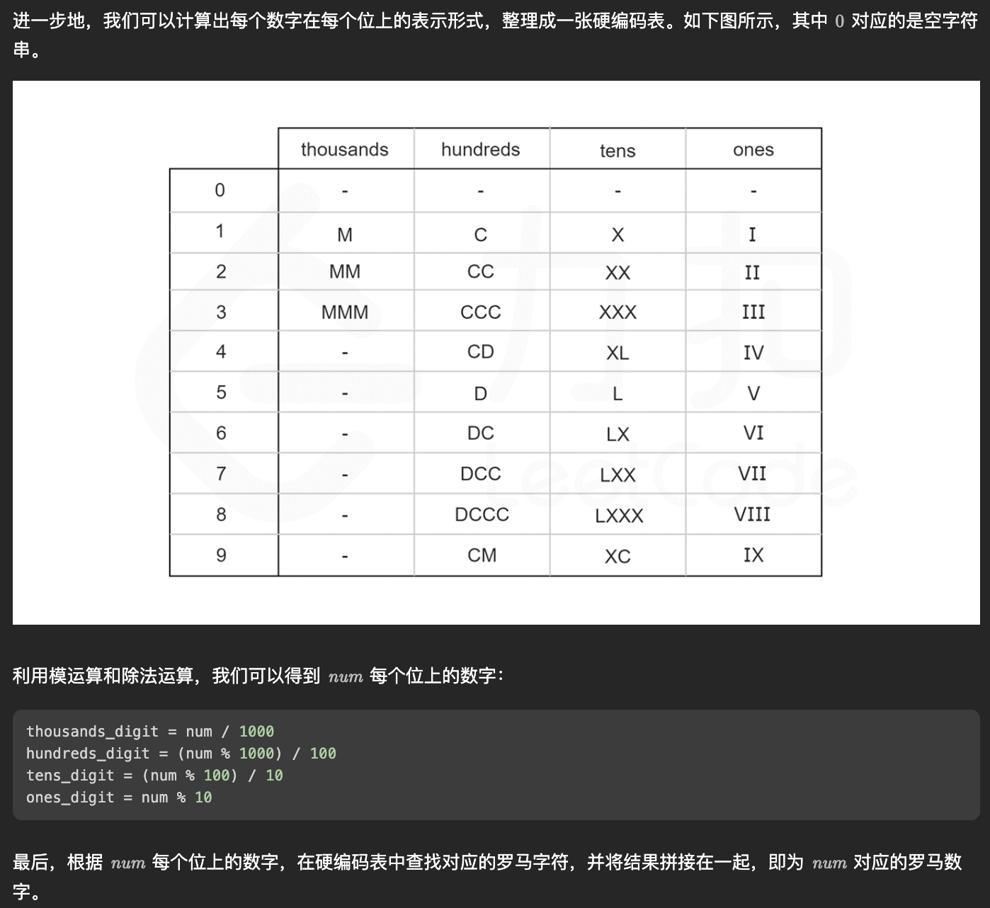 12-整数转罗马数字-硬编码数字1